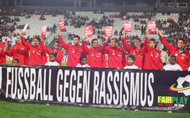 Österreichs Nationalteam gegen Rassismus.